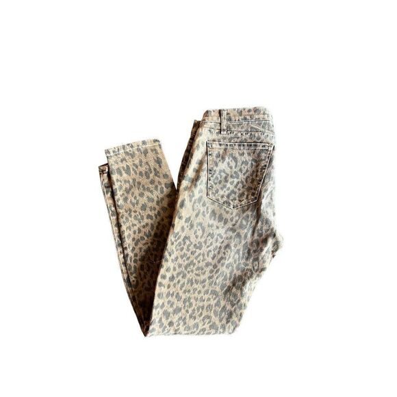 CURRENT ELLIOTT womens jeans size 27 skinny camel leopard rolled pants - Picture 1 of 5